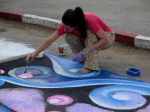 ATLAN TIZA, MURAL, ARTE CALLEJERO EN TIZA, URUGUAY