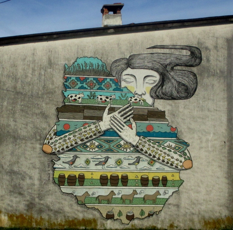 VILLA SORIANO, URUGUAY, MURAL EN LA PARED